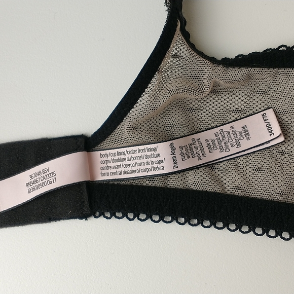 Victoria's Secret Black Lace Push Up Without Padding Underwire Bra 34DD - Picture 11 of 12